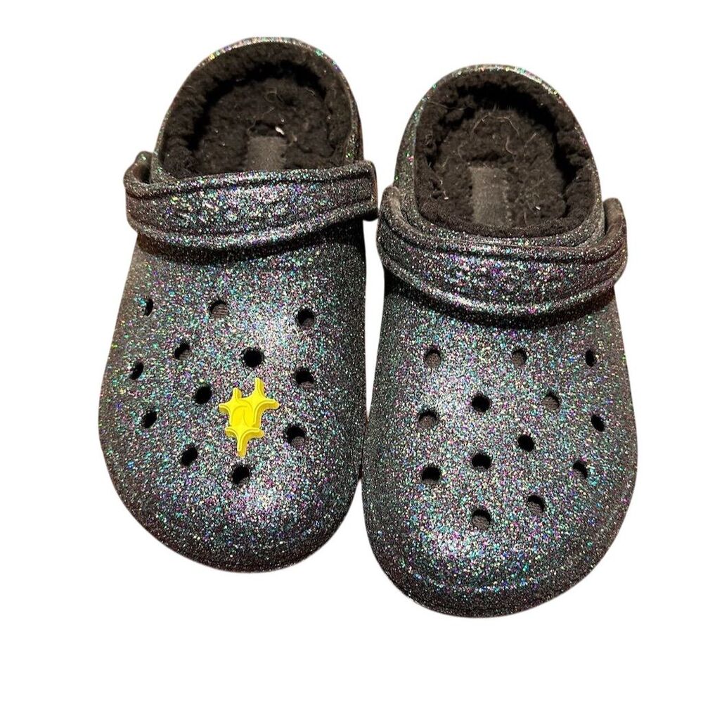 Crocs Classic Glitter Lined Clog Multicolor Unisex Size W6 Casual